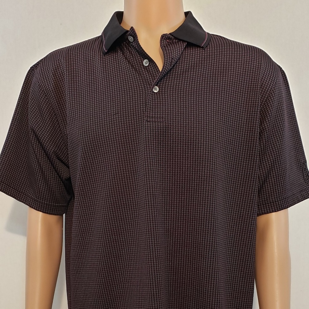 PGA Allover Mini Cube Print Short Sleeve Polo